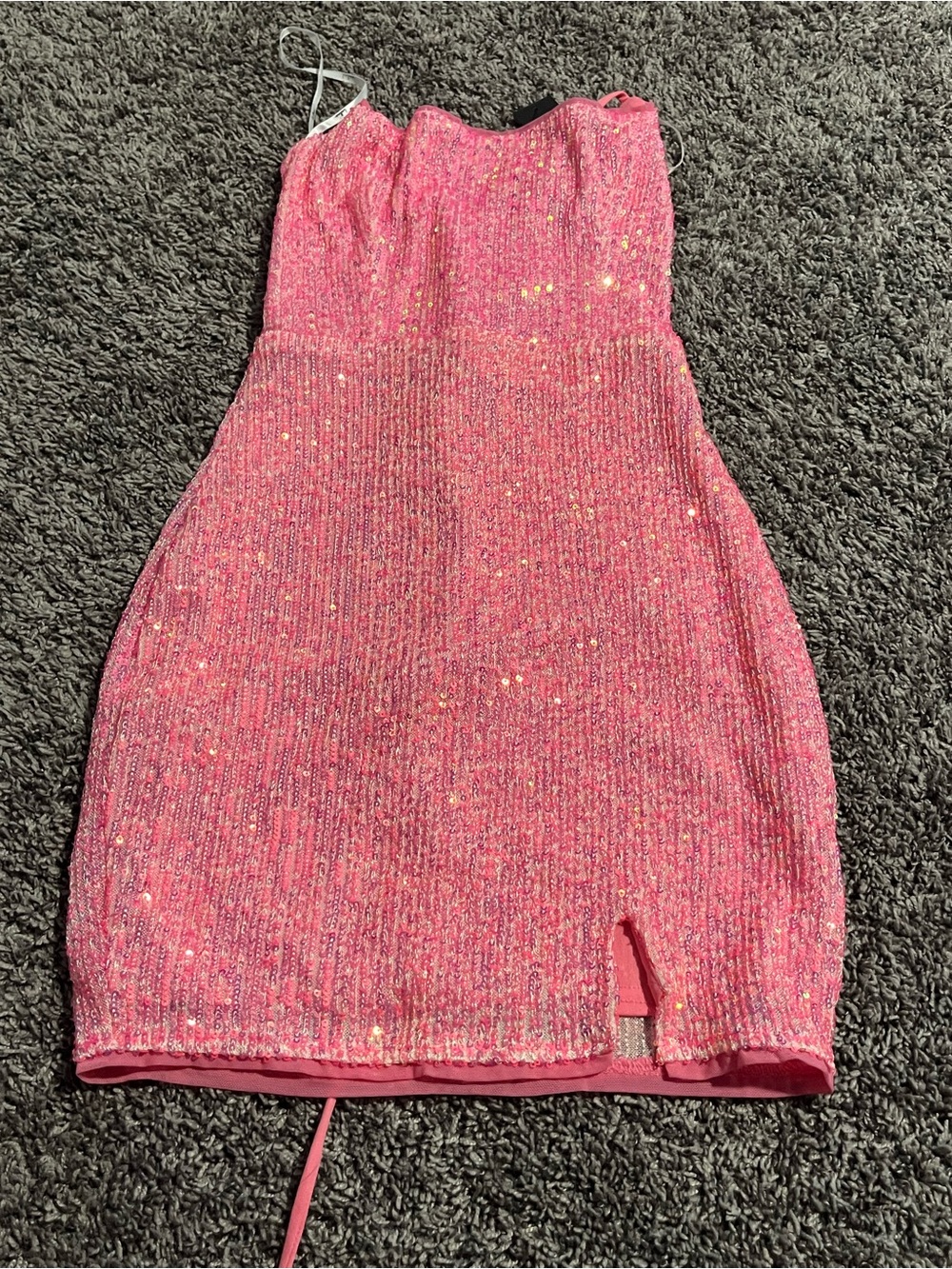Pink Sequin Mini Dress